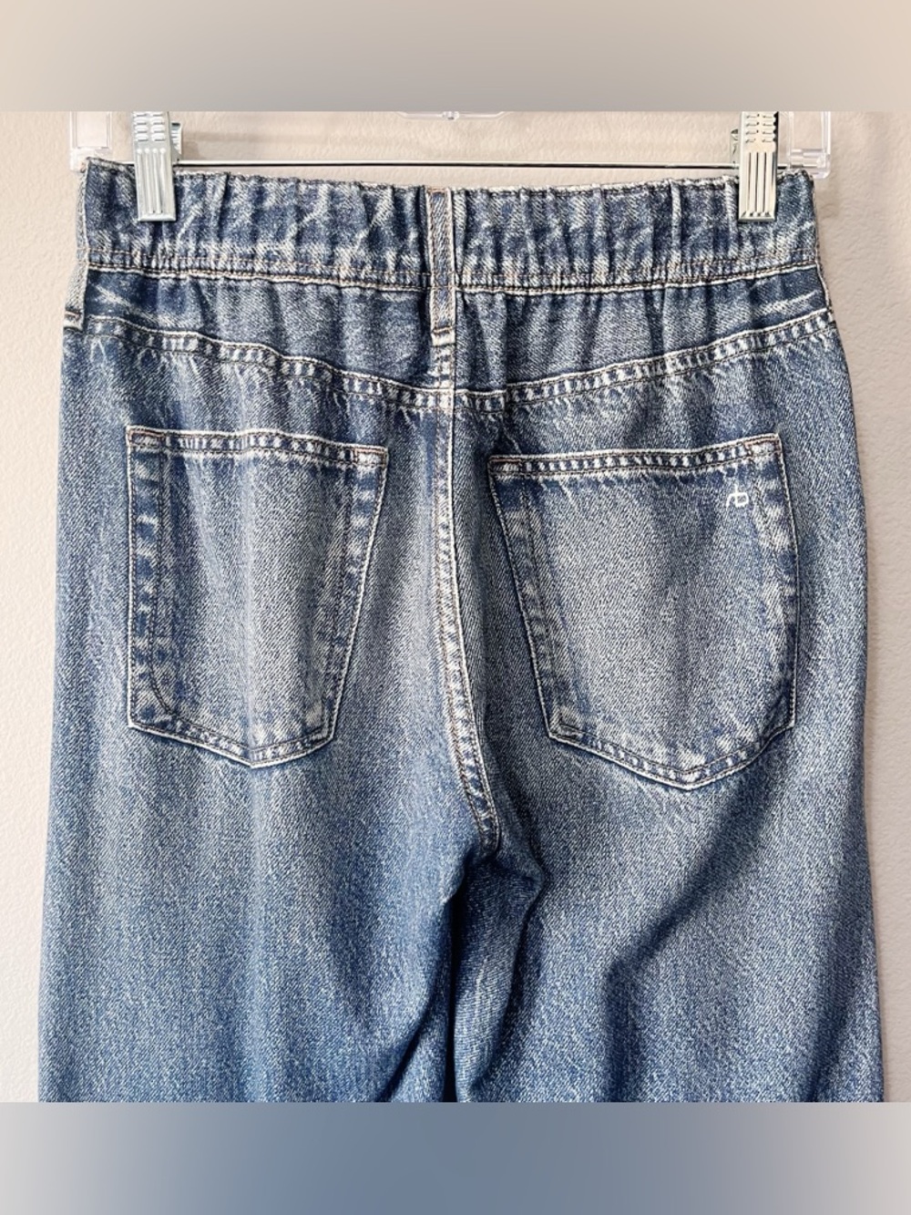 Rag & Bone Miramar Denim Cotton Terry Jogger Pants Blue Size XS Midrise Pockets - Picture 7 of 10